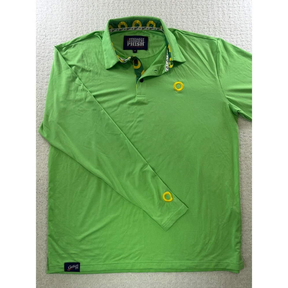Phish Section 119 "Donut" Long Sleeve Golf Polo Size M Oregon